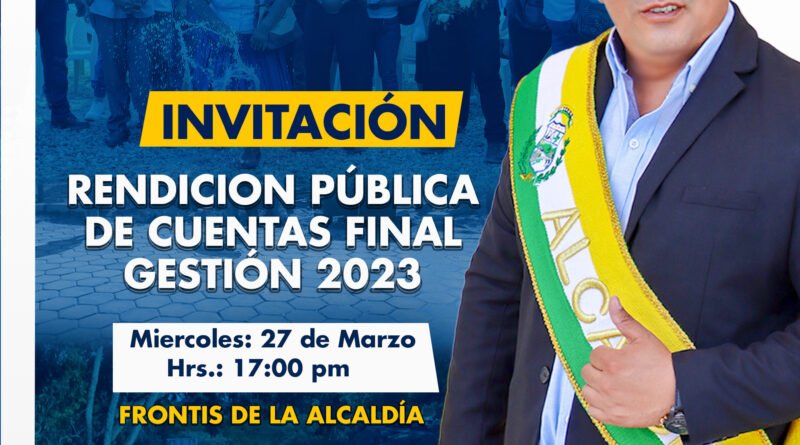 INFORME DE RENDICIÓN PÚBLICAS DE CUENTAS FINAL GESTIÓN 2023